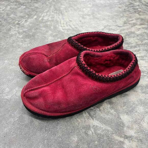 Ugg Tasman US Men’s 11 Red Suede Ankle Slip on Loafers Slippers - Picture 2 of 8